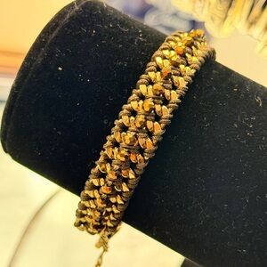 Stella & Dot Gold and Black Woven Bracelet